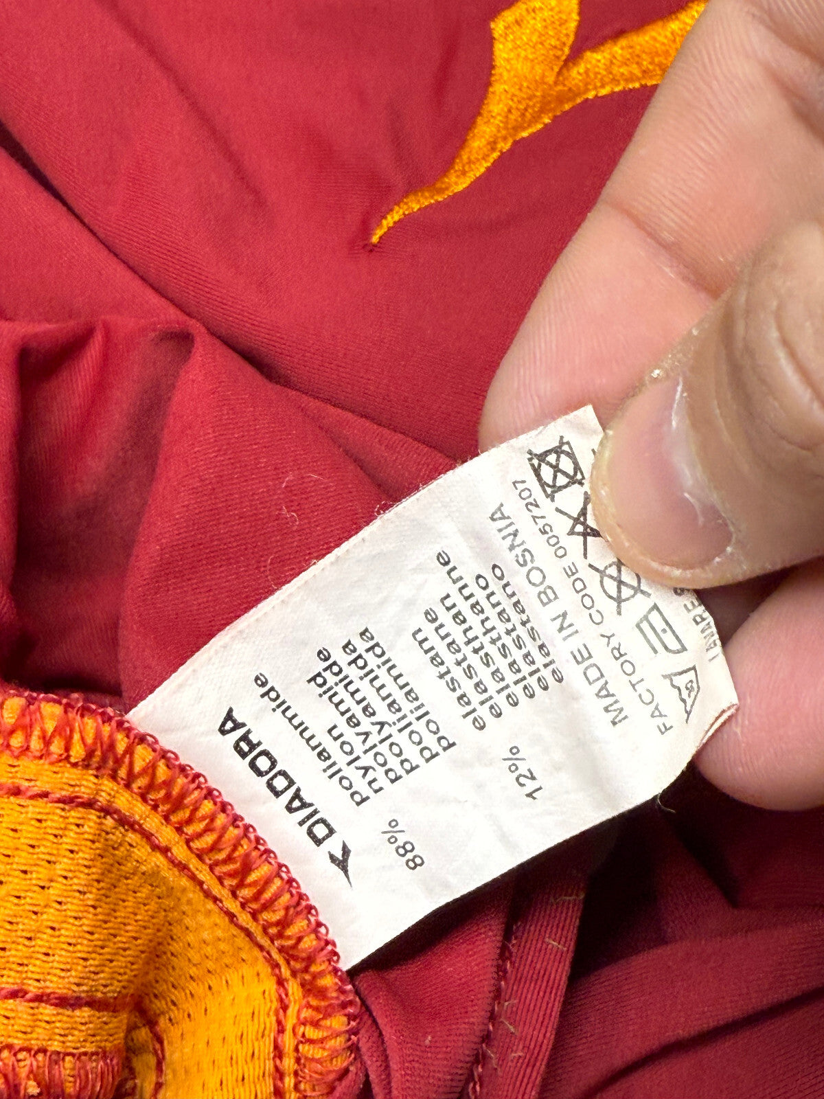 maglia calcio vintage AS Roma De Rossi #4 Mazda Diadora 2004 2005 M