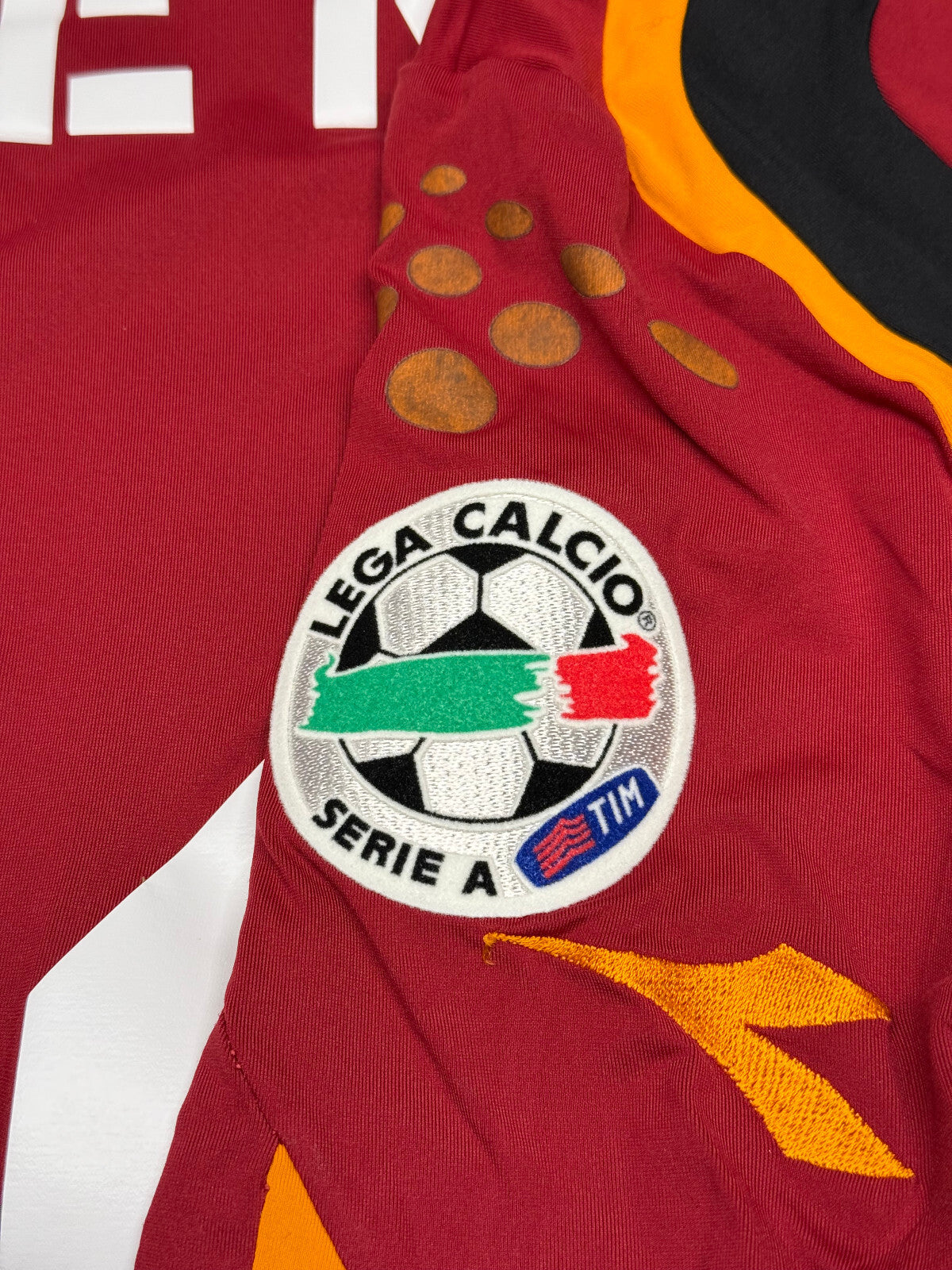 maglia calcio vintage AS Roma De Rossi #4 Mazda Diadora 2004 2005 M
