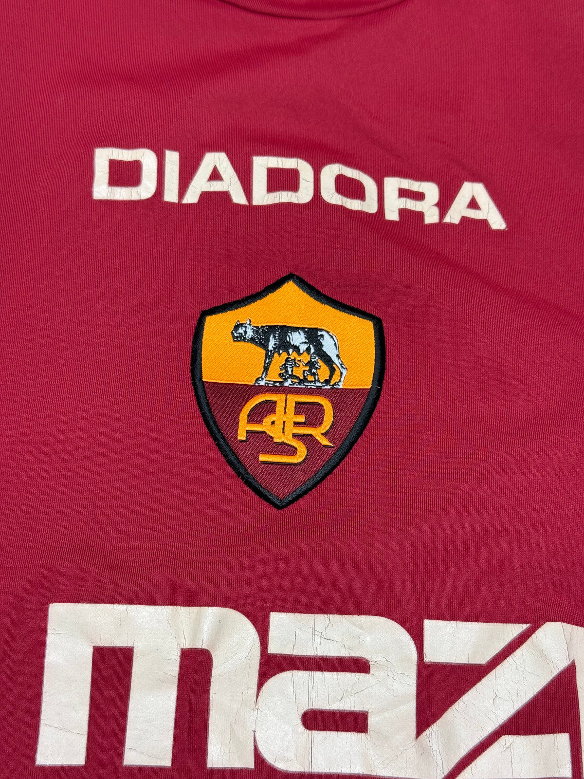 maglia calcio vintage AS Roma De Rossi #4 Mazda Diadora 2004 2005 M