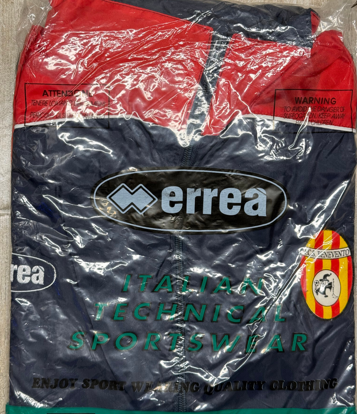 maglia calcio vintage Kway antipioggia training Benevento Erreà S
