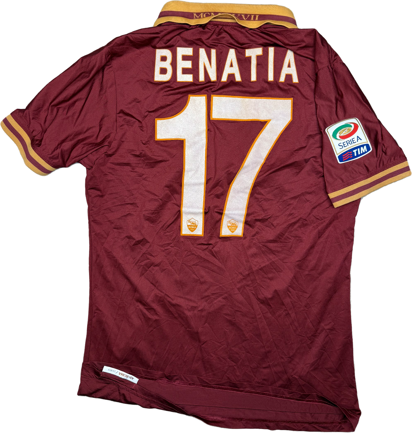 maglia calcio match worn AS Roma Benatia 2013 2014 Sky Sport vintage L