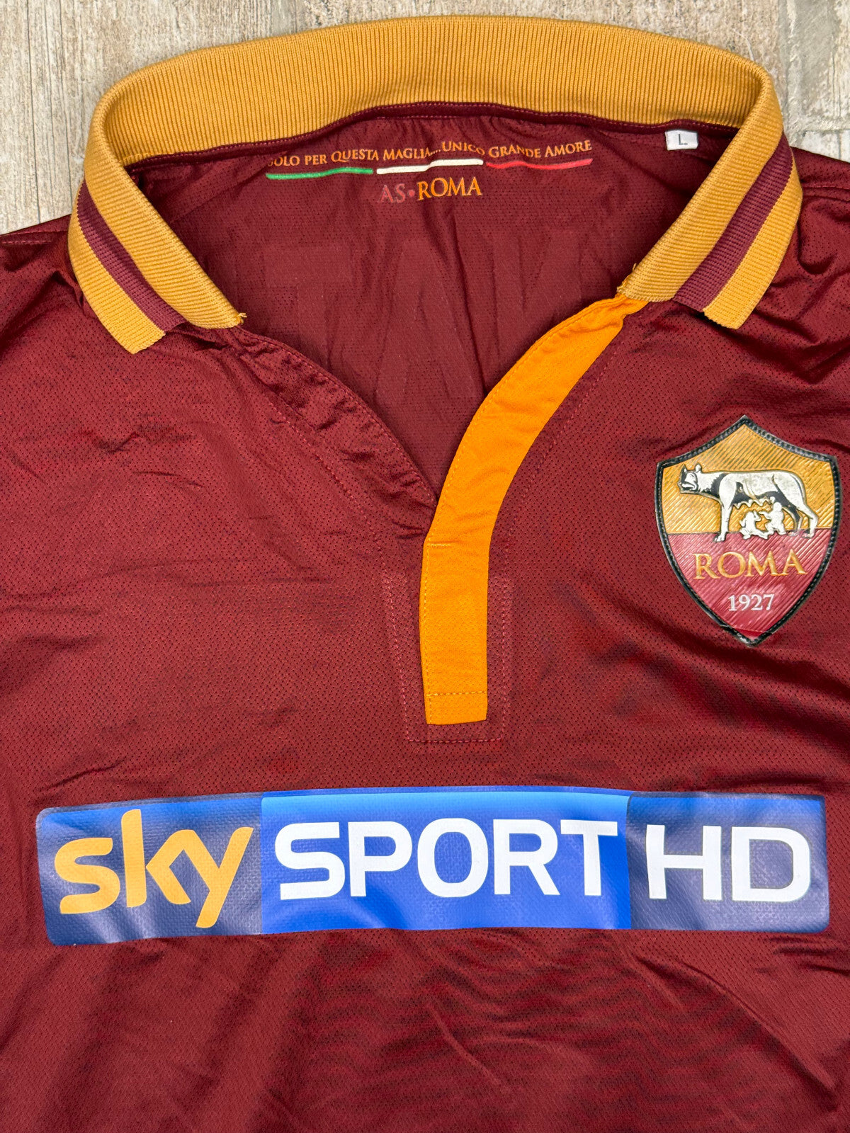 maglia calcio match worn AS Roma Benatia 2013 2014 Sky Sport vintage L