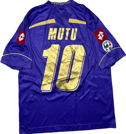 maglia calcio Fiorentina vintage MUTU Lotto TOYOTA 2009 2010 M Serie A jersey