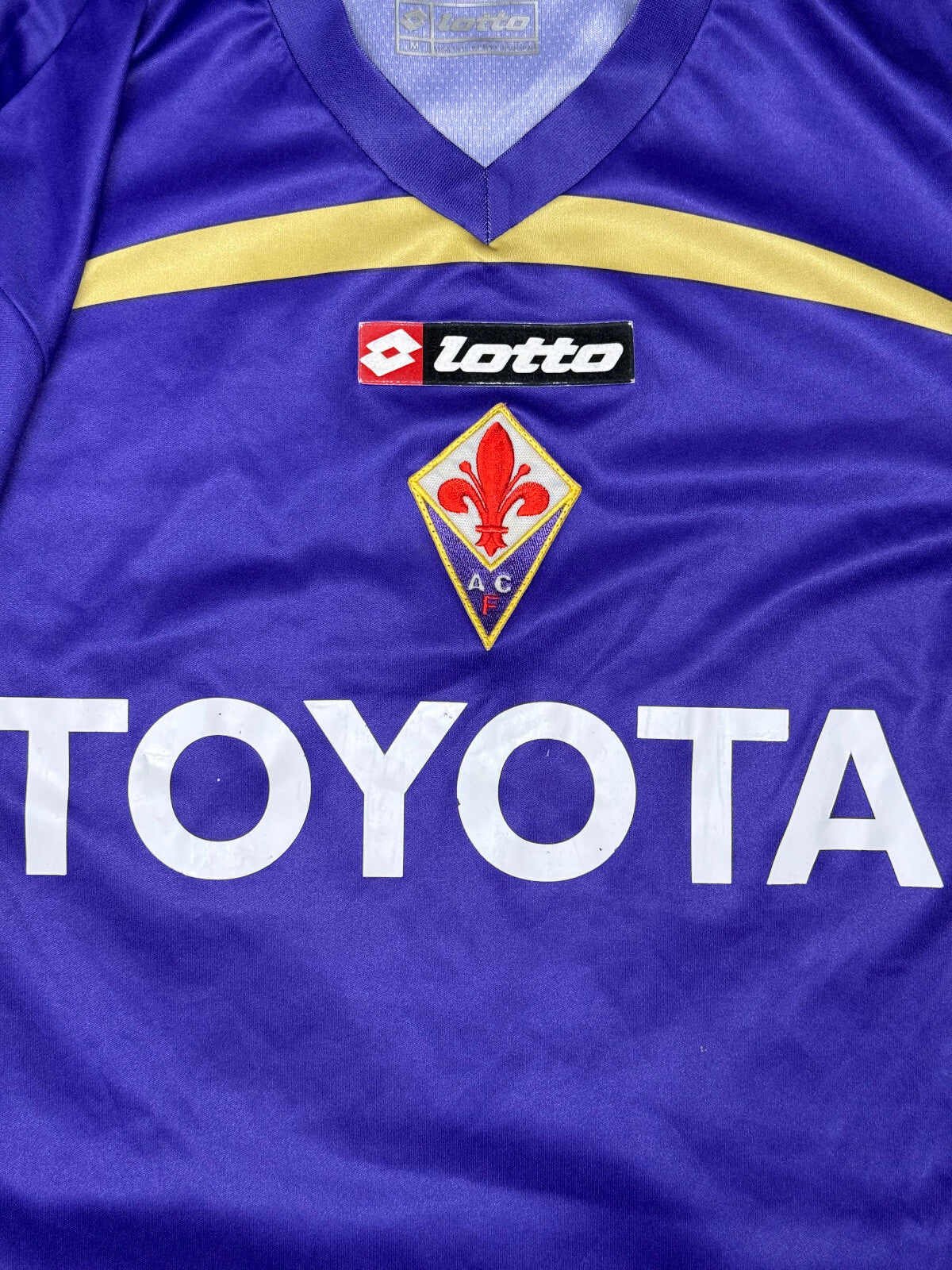 maglia calcio Fiorentina vintage MUTU Lotto TOYOTA 2009 2010 M Serie A jersey