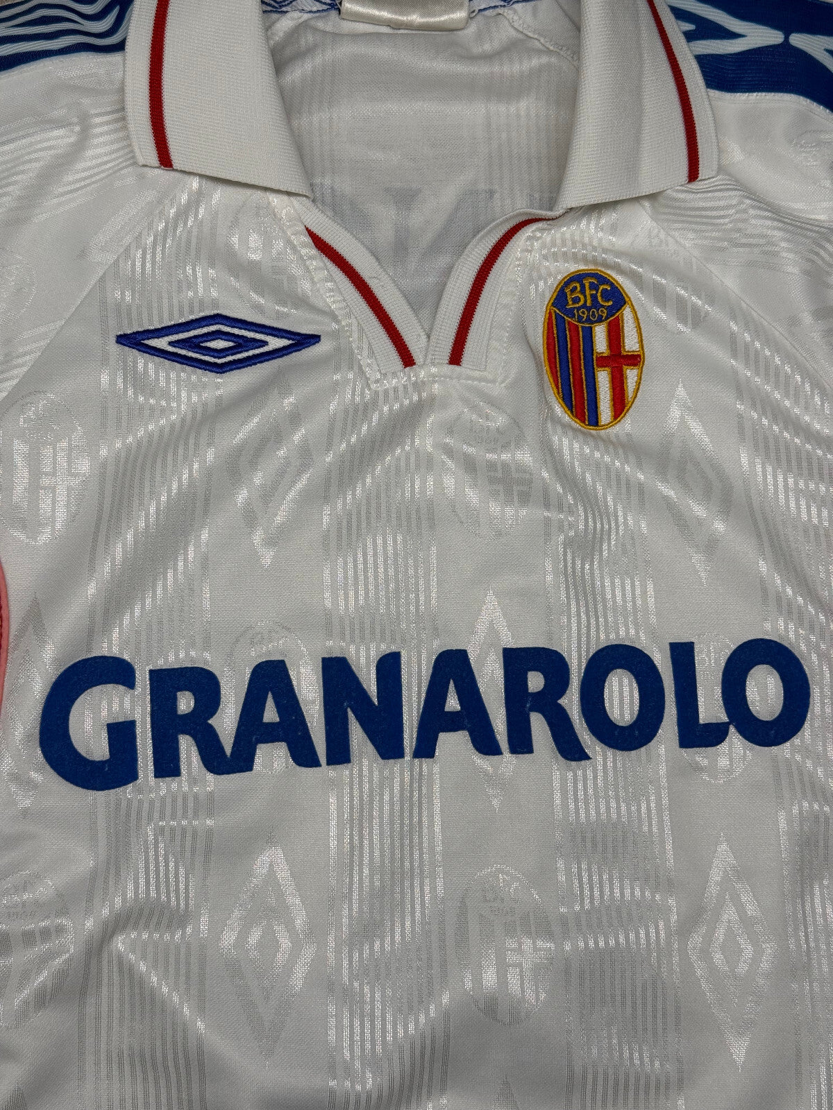 maglia calcio vintage FC Bologna gara SIGNORI 2000-01 away Granarolo Umbro