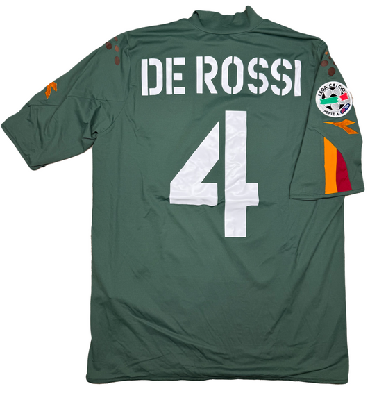 maglia calcio vintage AS Roma De Rossi #4 Mazda Diadora 2004 2005 M