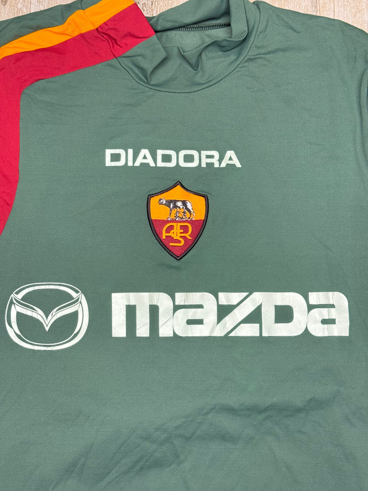 maglia calcio vintage AS Roma De Rossi #4 Mazda Diadora 2004 2005 M
