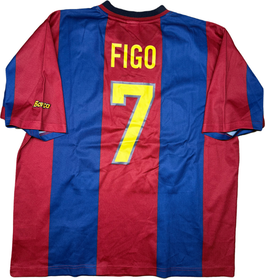 maglia calcio vintage Figo Barca barcellona jersey camiseta NIKE 1998 1999 XL