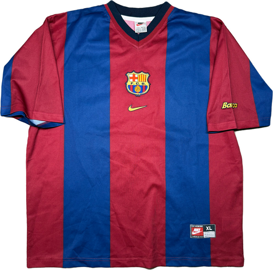 maglia calcio vintage Figo Barca barcellona jersey camiseta NIKE 1998 1999 XL