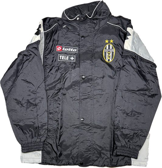 JUVENTUS ITALY 2001/2002 TRAINING BENCH WATERPROOF JACKET LOTTO SIZE L ADULT