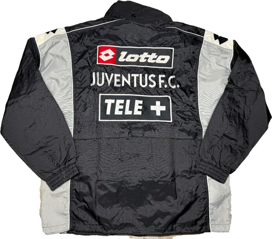 JUVENTUS ITALY 2001/2002 TRAINING BENCH WATERPROOF JACKET LOTTO SIZE L ADULT