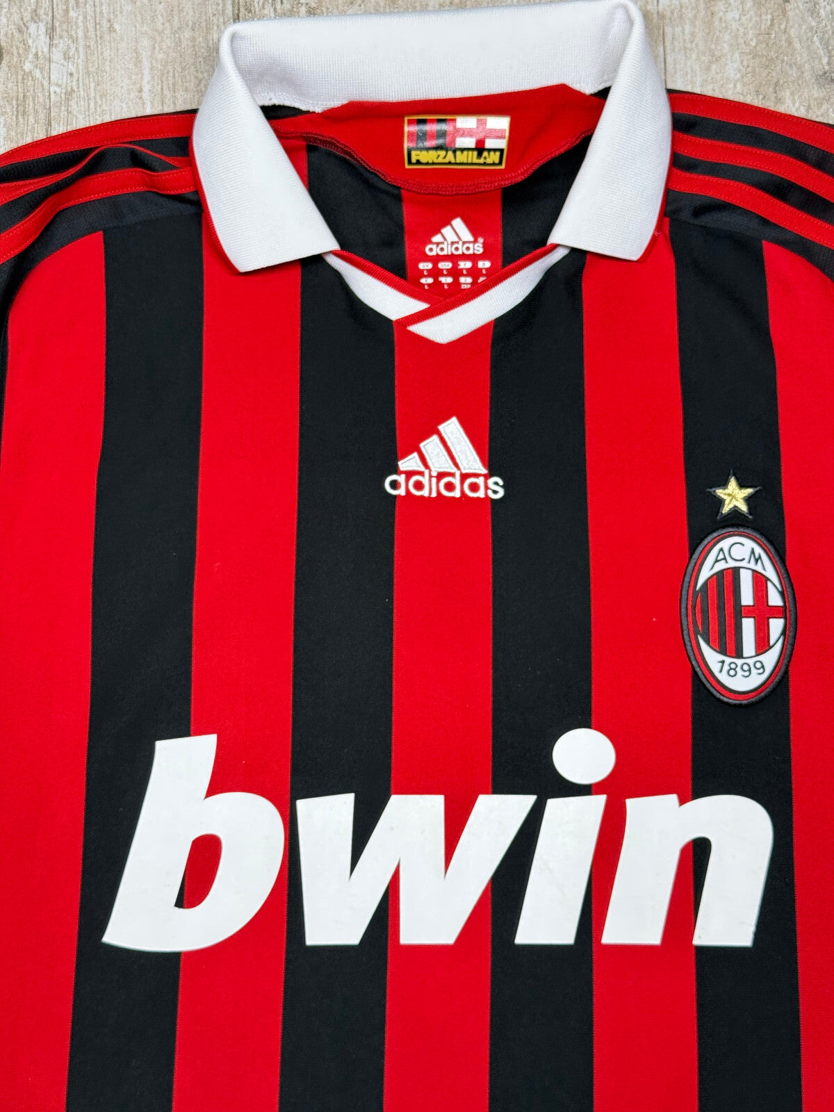 maglia calcio vintage AC Milan 2009 2010 Pato Bwin Serie A Large