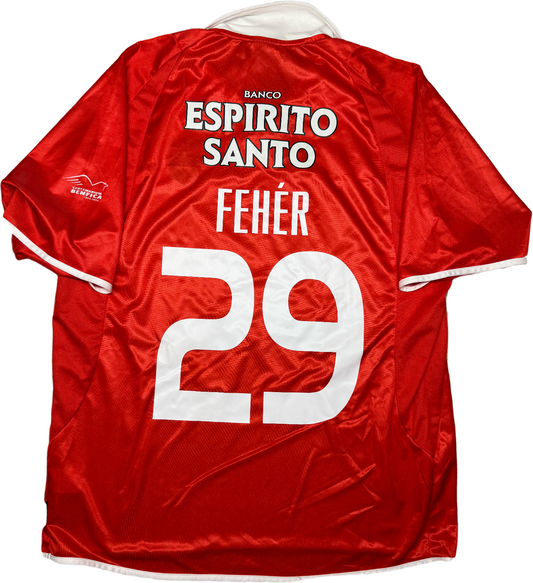 maglia calcio vintage Benfica camiseta Feher Adidas 2003 2004 Vodafone XL