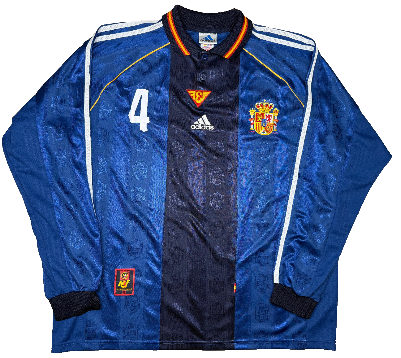 maglia calcio Spagna vintage GUARDIOLA #4 World Cup 1998 camiseta Adidas