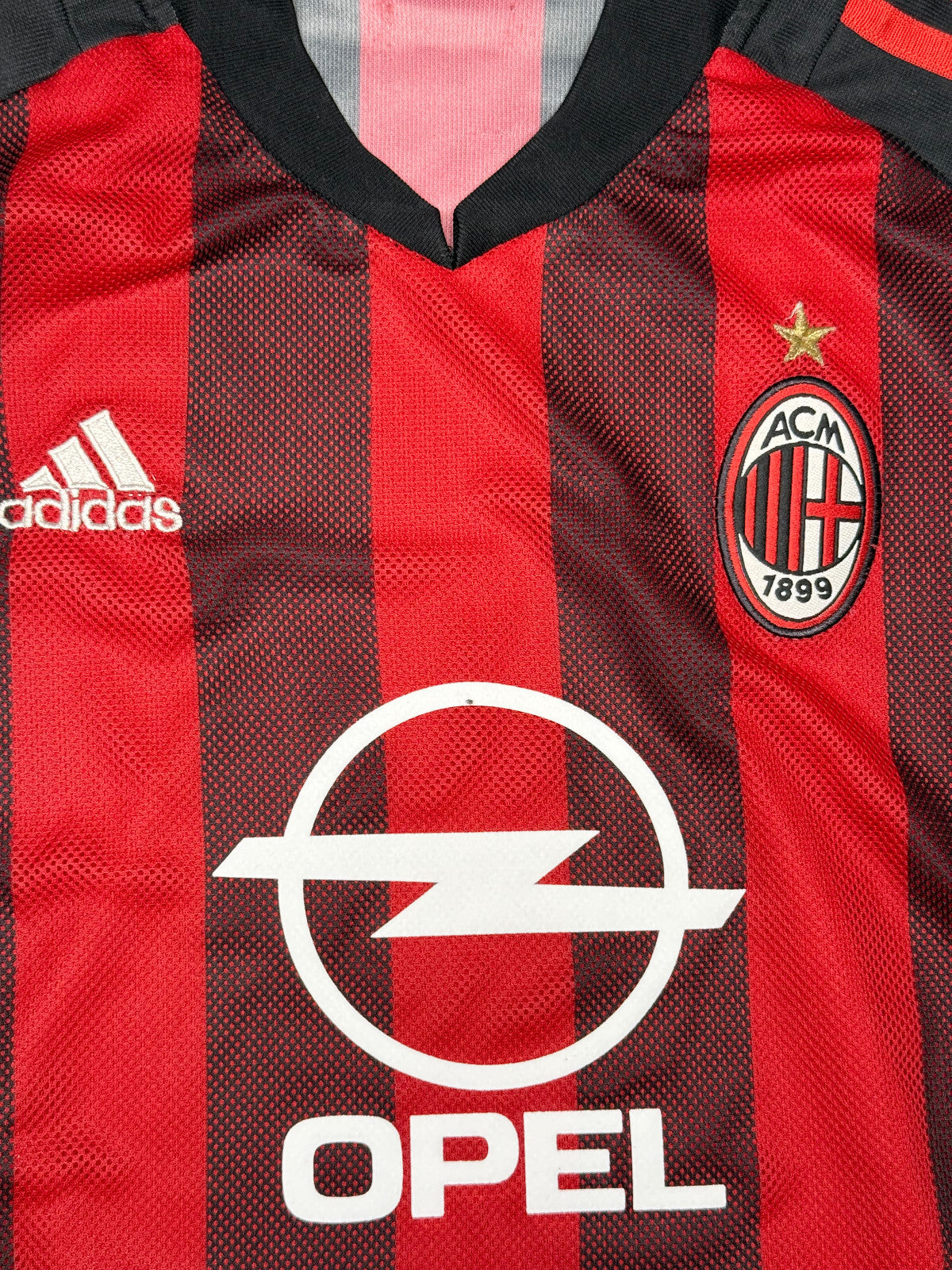 maglia calcio vintage AC Milan Shevchenko Adidas 2002 2003 Opel Climalite M