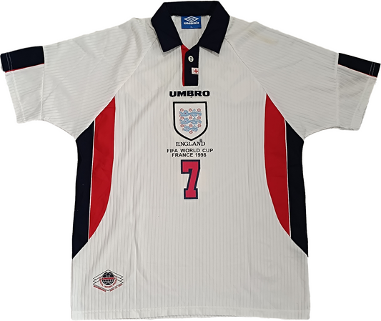 Maglia calcio vintage shirt England Umbro Beckham XL FIFA WORLD CUP 1998 LEGIT