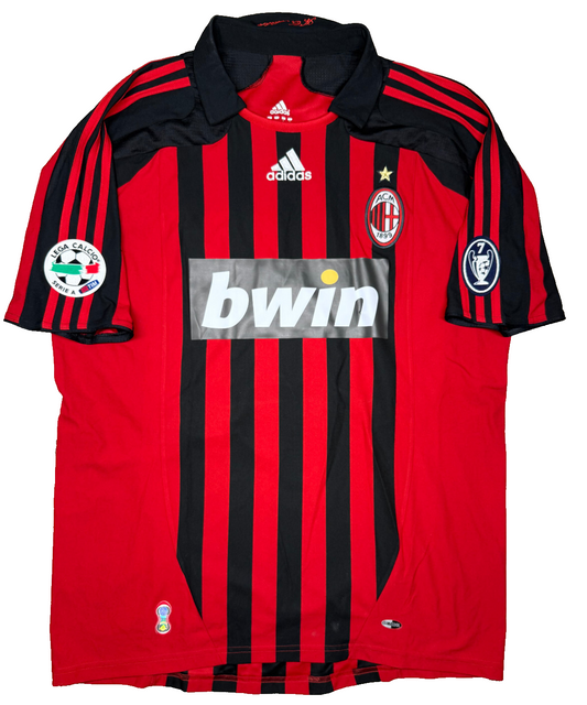 maglia calcio vintage AC Milan MALDINI #3 2007 2008 Bwin Adidas Climacool