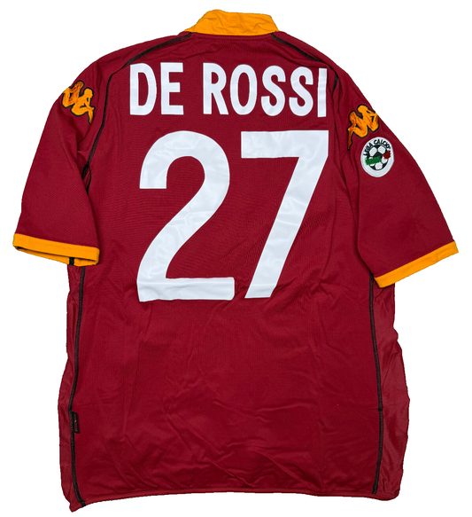 maglia calcio vintage Roma DE ROSSI debut 2002 2003 Serie A shirt jersey Mazda L