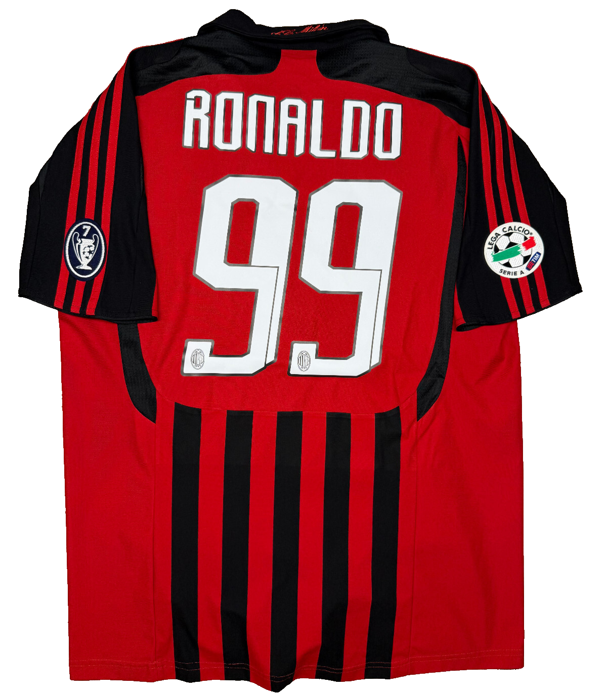 maglia calcio vintage AC Milan RONALDO #99 2007 2008 Bwin Adidas Climacool
