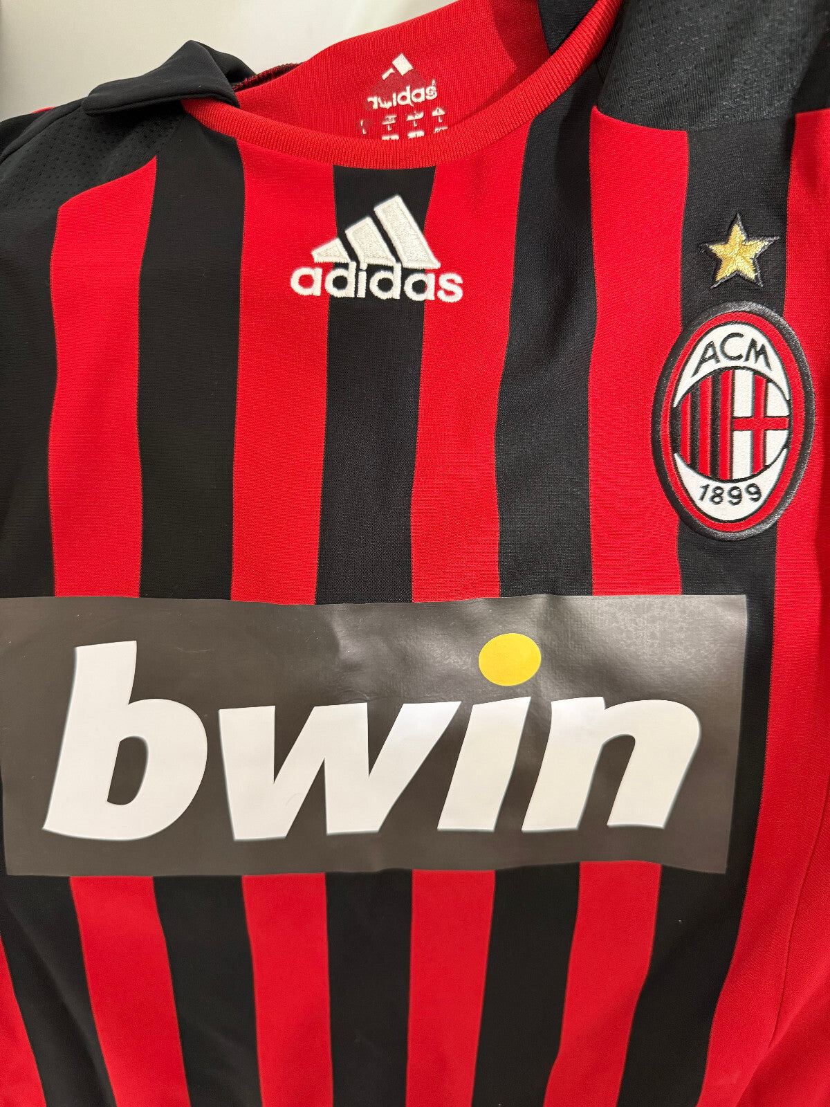 maglia calcio vintage AC Milan RONALDO #99 2007 2008 Bwin Adidas Climacool