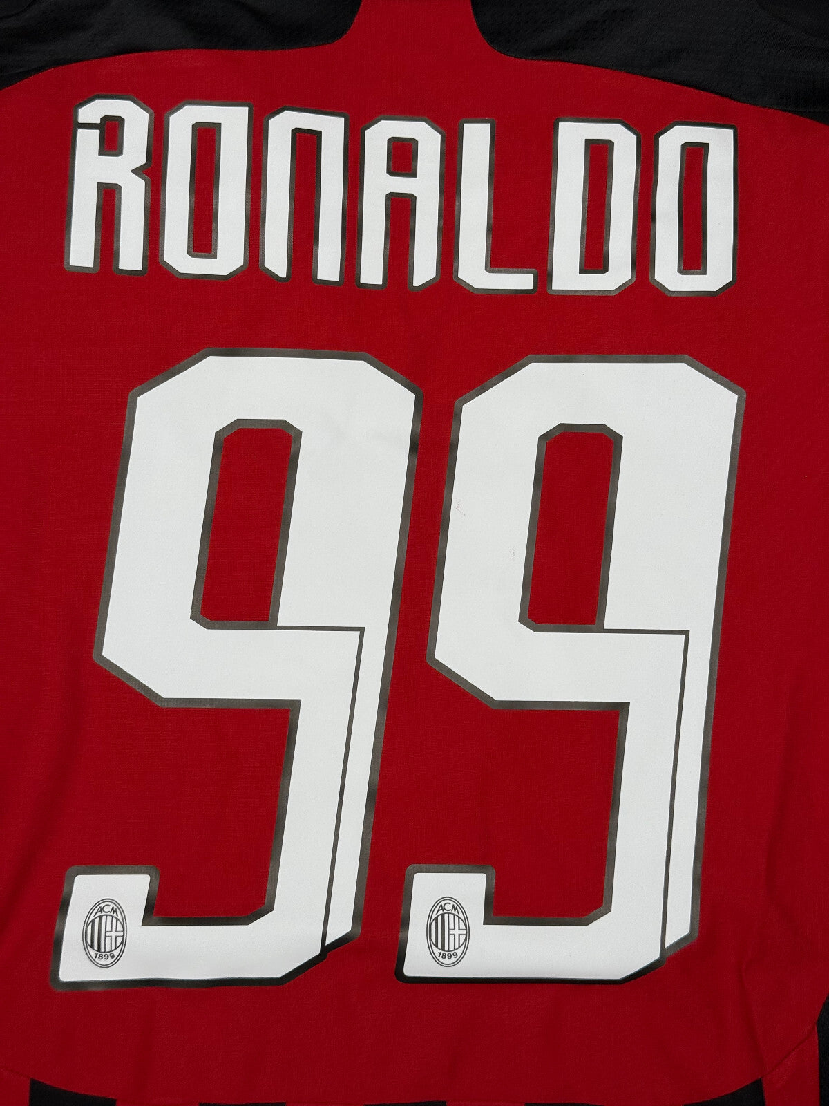 maglia calcio vintage AC Milan RONALDO #99 2007 2008 Bwin Adidas Climacool