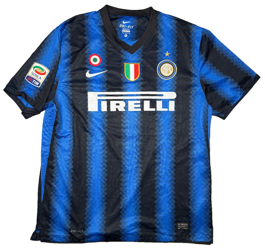 maglia calcio Inter vintage ETO'O Nike shirt Home Pirelli 2010 2011 jersey XL