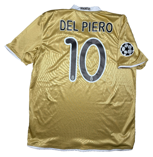 maglia calcio vintage Juventus Del Piero Champions League 2008 away oro XL