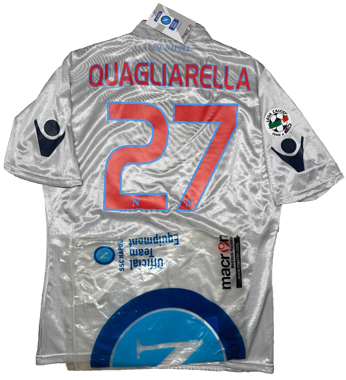 maglia calcio vintage Napoli QUAGLIARELLA 2009 2010 shirt Jersey Macron M Lete