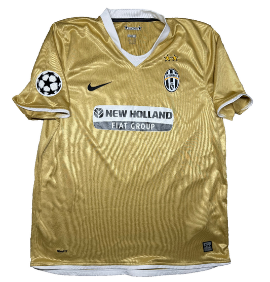 maglia calcio vintage Juventus Del Piero Champions League 2008 away oro XL