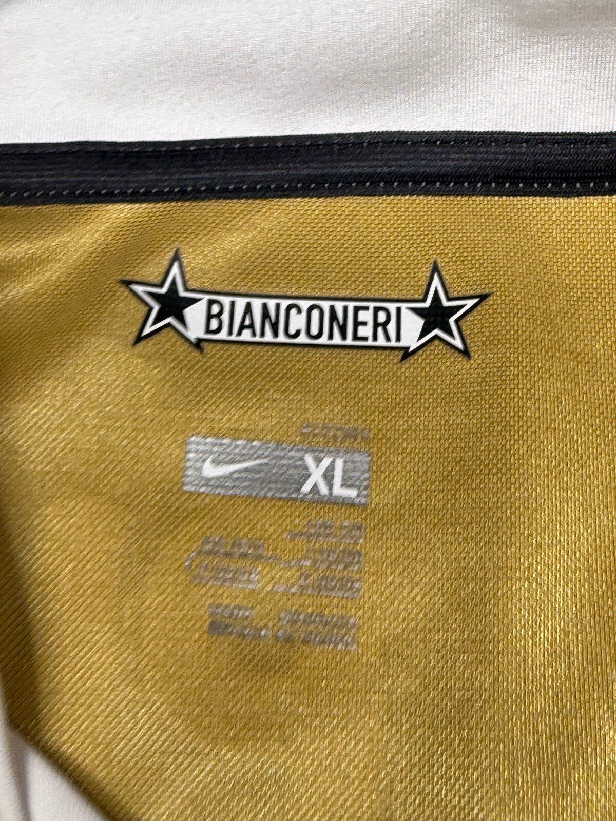 maglia calcio vintage Juventus Del Piero Champions League 2008 away oro XL