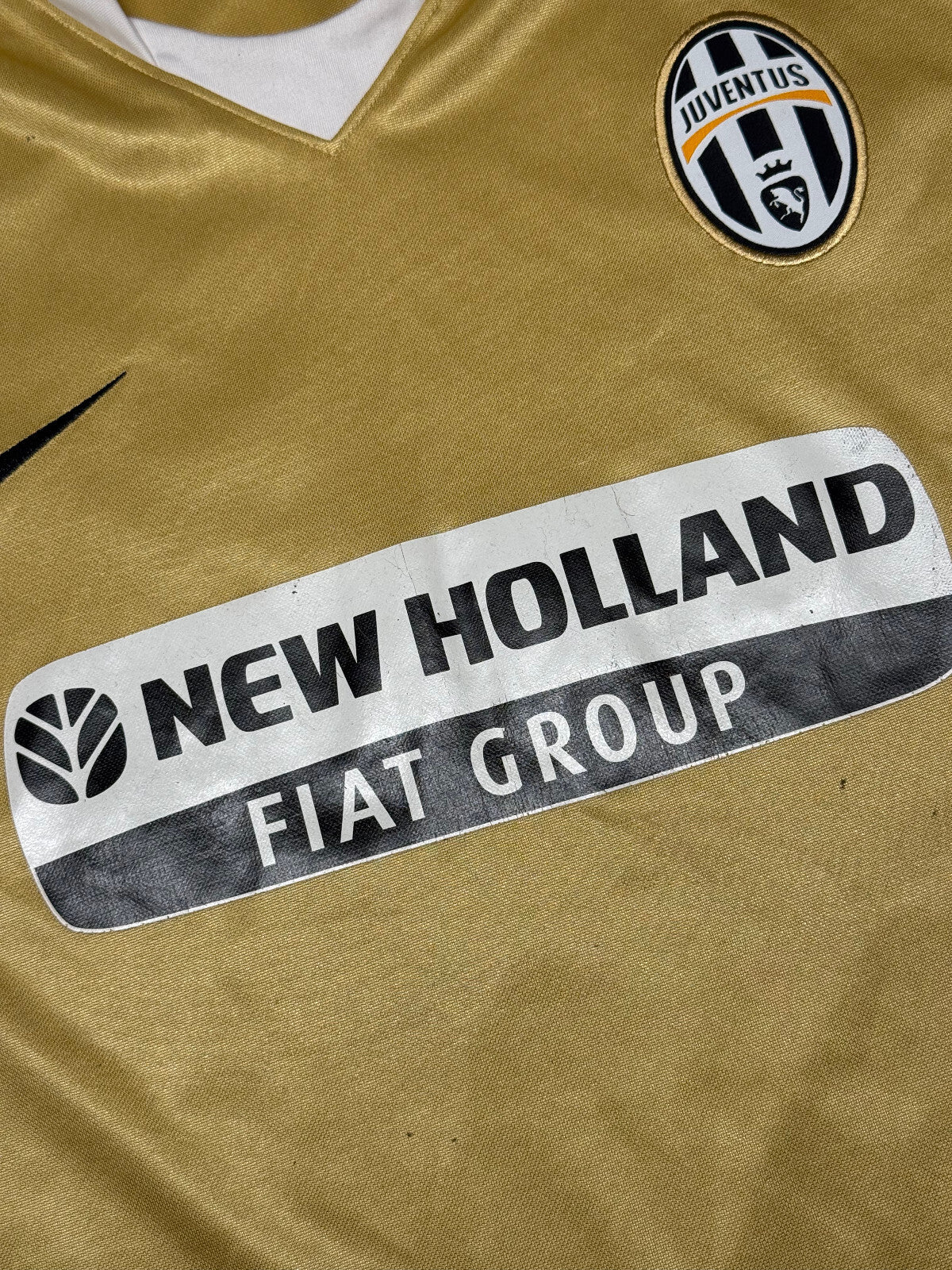 maglia calcio vintage Juventus Del Piero Champions League 2008 away oro XL