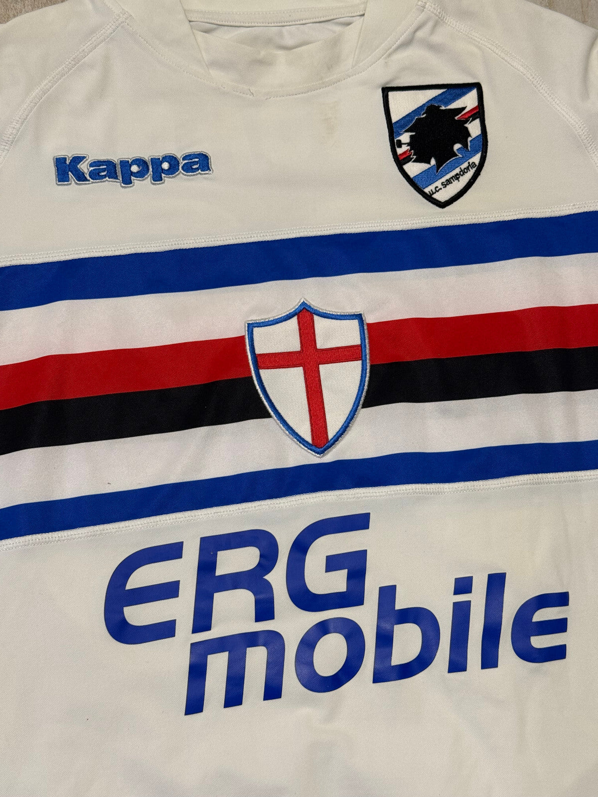 maglia calcio vintage Sampdoria CASSANO player issue 2009 2010 L Kappa ERG