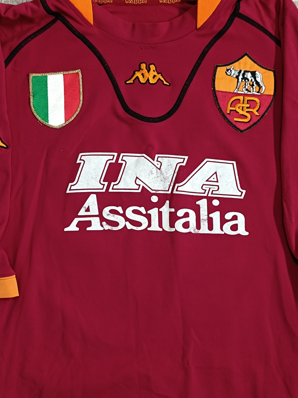 maglia calcio vintage AS Roma TOTTI 2001 2002 Kappa Ina ASSITALIA scudetto XL