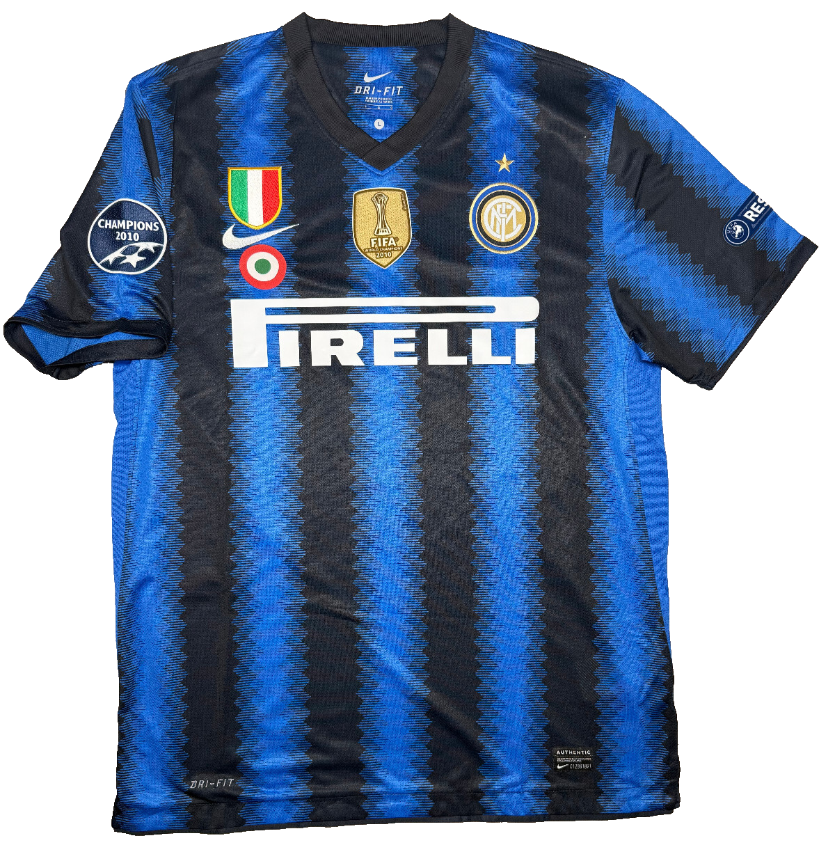 maglia calcio Inter vintage ZANETTI Nike shirt Home Pirelli 2010 2011 jersey L