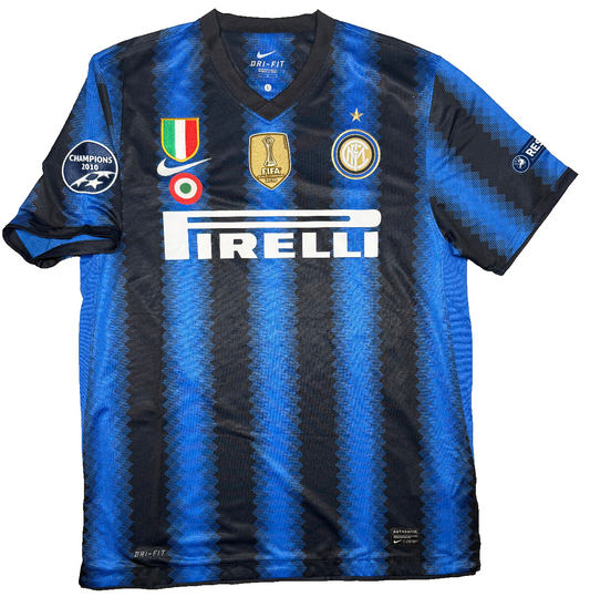 maglia calcio Inter vintage ZANETTI Nike shirt Home Pirelli 2010 2011 jersey L