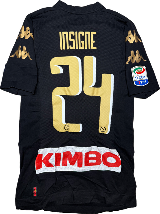 Maglia Calcio vintage Napoli 2016-17 Insigne Lete Serie A Kappa S/M gara Kimbo