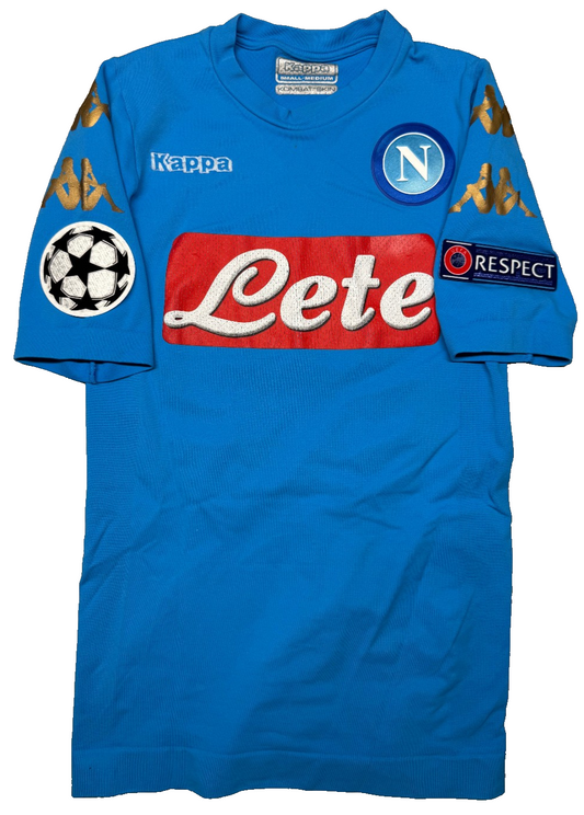 Maglia Calcio vintage Napoli 2016-17 Insigne Lete UCL Macron S/M gara Kimbo