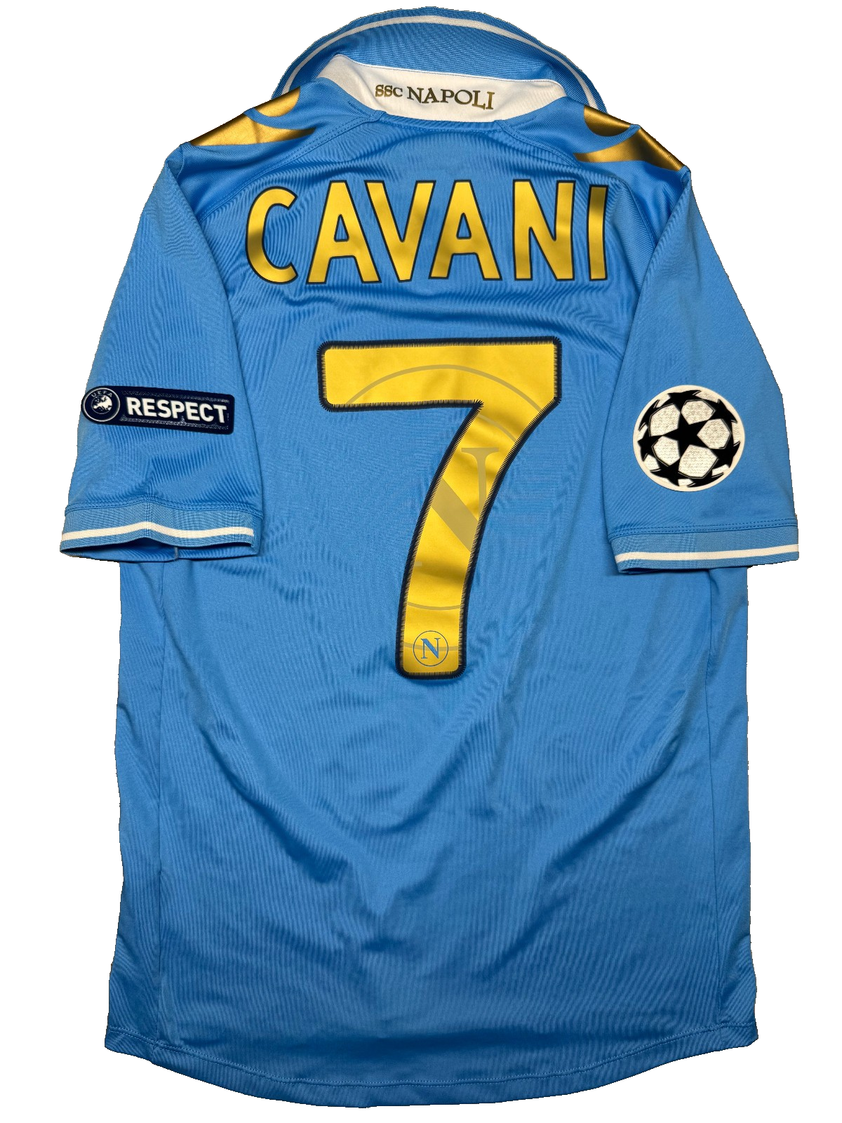 maglia calcio vintage Napoli CAVANI UEFA Champions 2011 2012 shirt Macron M Lete