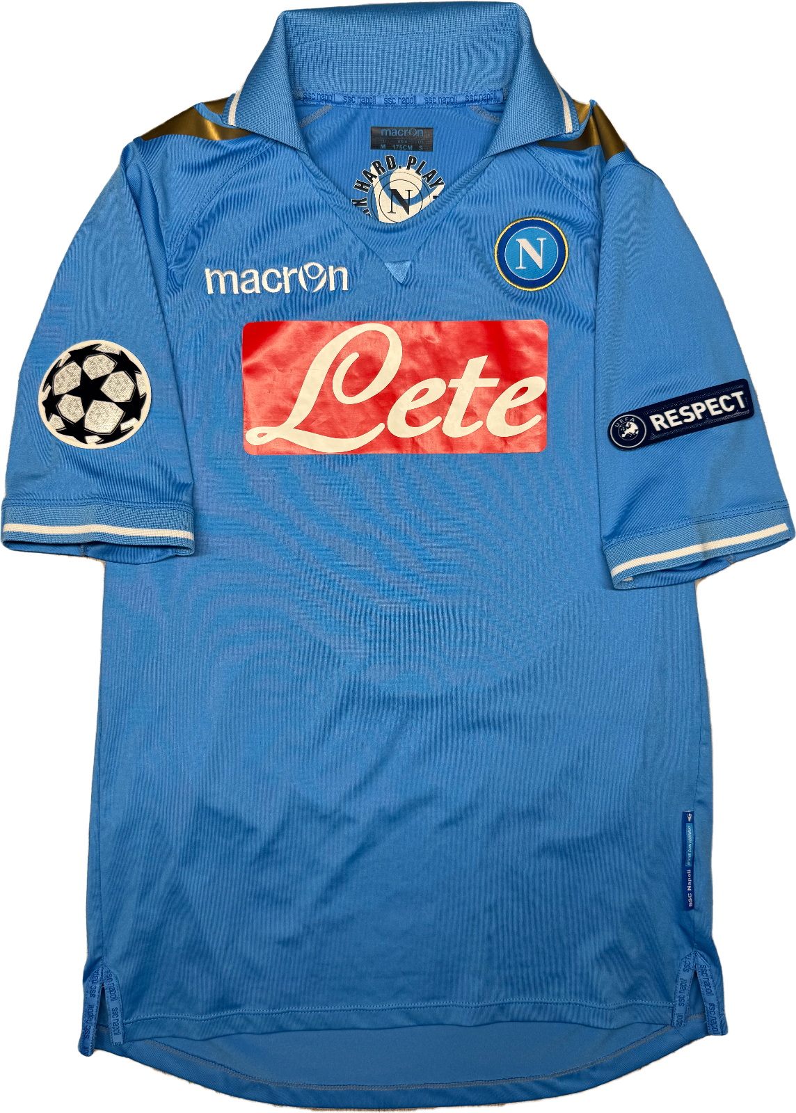 maglia calcio vintage Napoli CAVANI UEFA Champions 2011 2012 shirt Macron M Lete