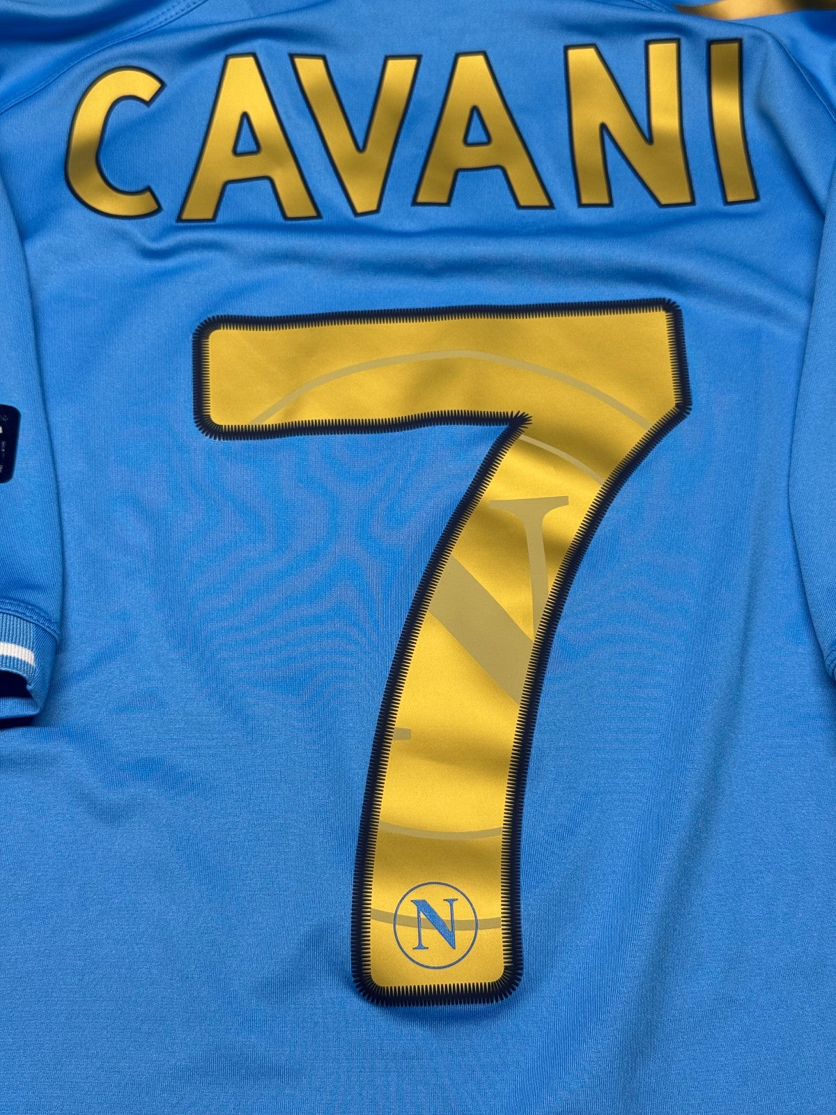 maglia calcio vintage Napoli CAVANI UEFA Champions 2011 2012 shirt Macron M Lete