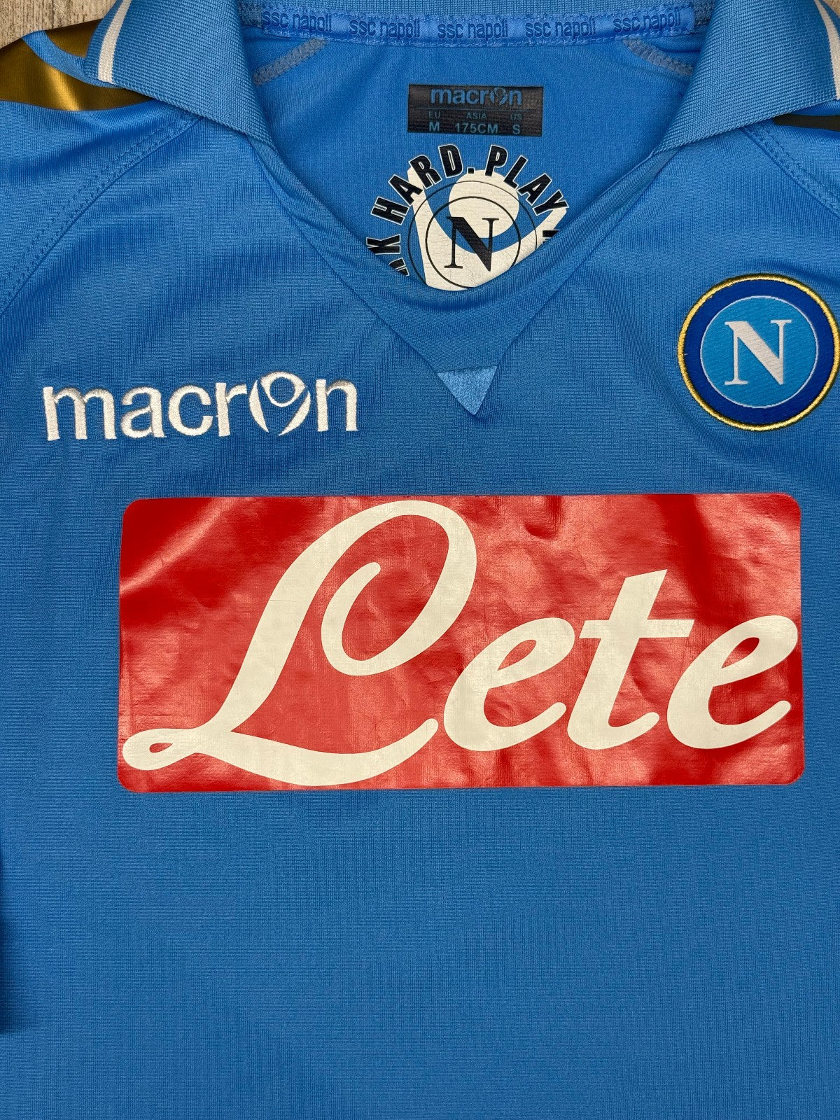 maglia calcio vintage Napoli CAVANI UEFA Champions 2011 2012 shirt Macron M Lete