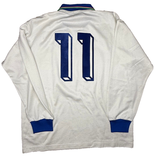 maglia calcio vintage Italia 1988 Diadora VIALLI worn Jugoslavia 1-1 Italy