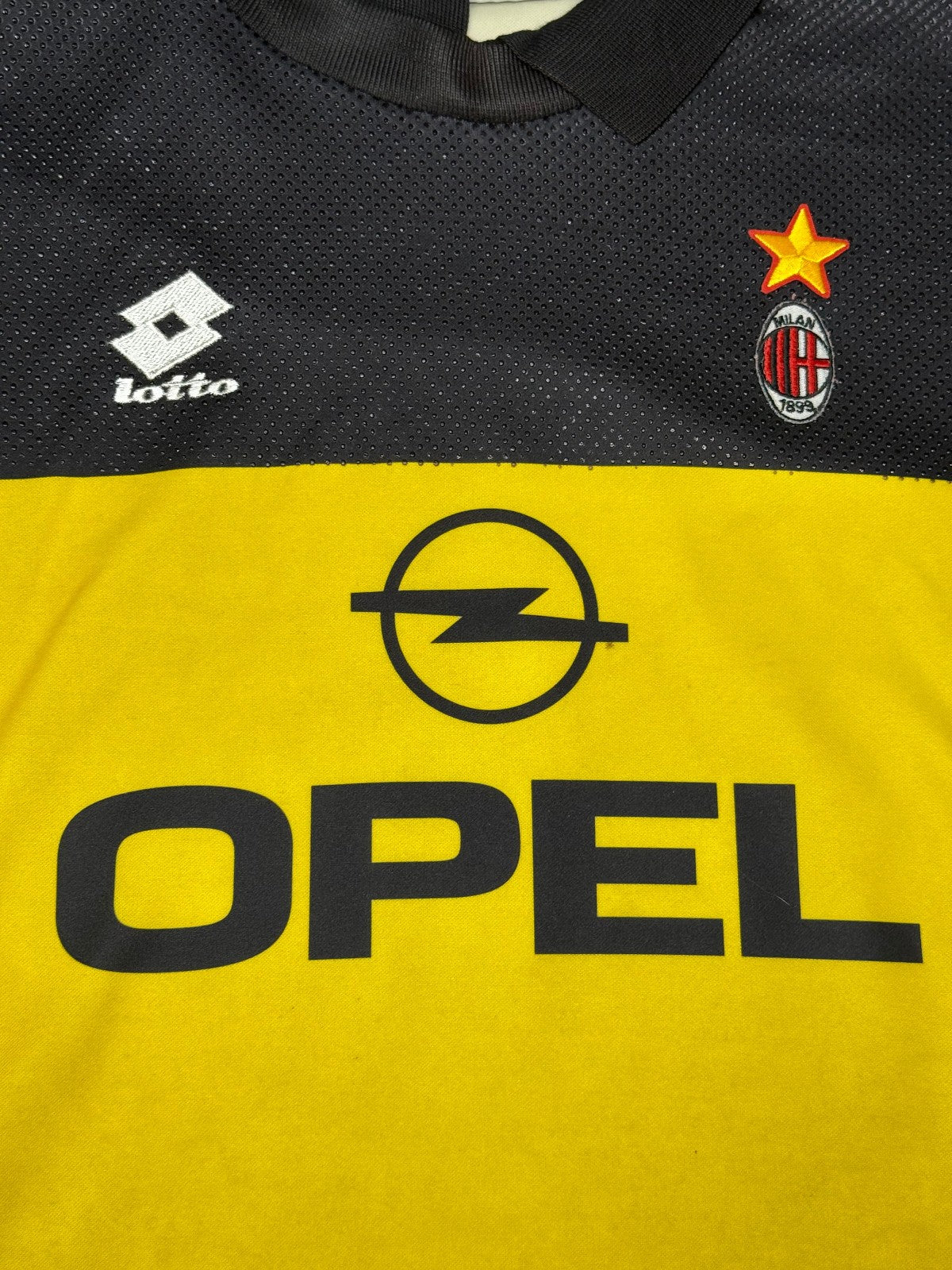 maglia calcio vintage AC Milan SEBASTIANO ROSSI Lotto 1995-96 OPEL  XL portiere