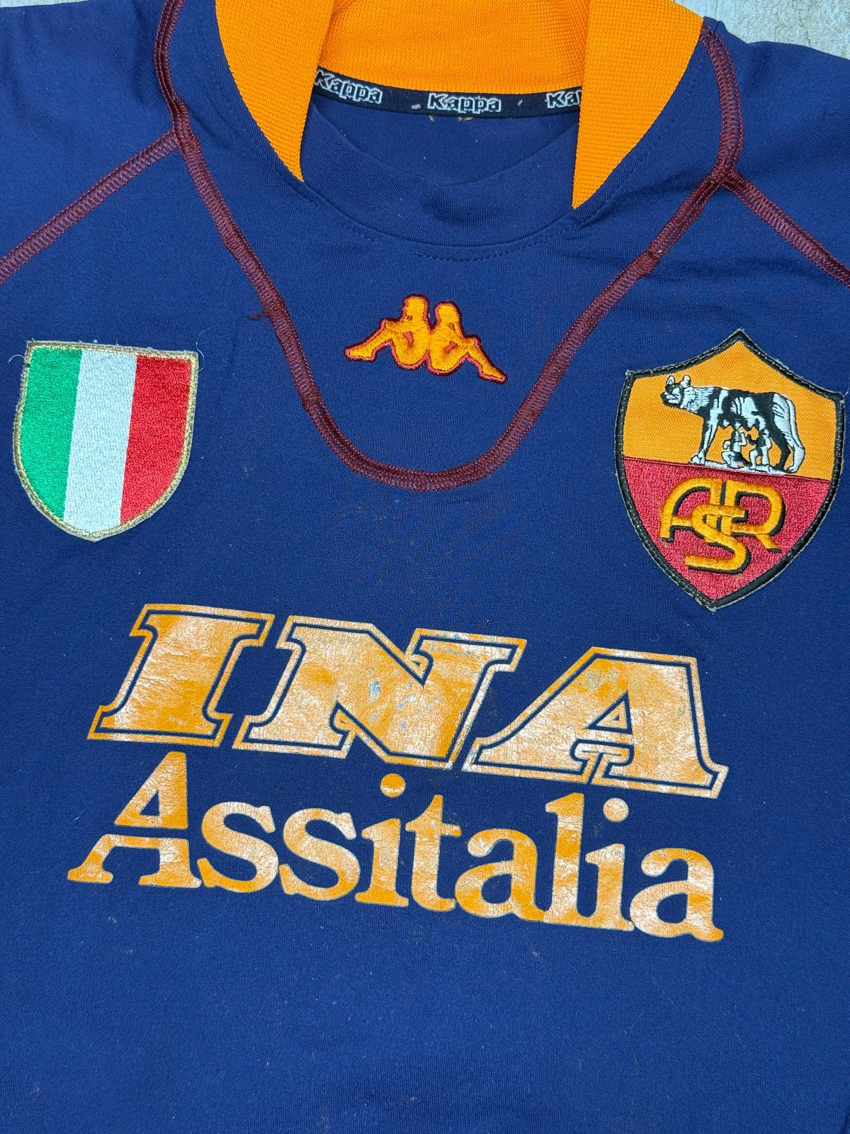 maglia calcio vintage AS Roma CAFU scudetto 2001 2002 INA ASSITALIA L KAPPA