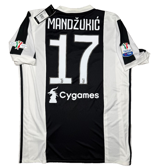 maglia calcio Adidas Juventus MANDZUKIC Finale Tim Cup Roma 2018 vs Milan L Jeep