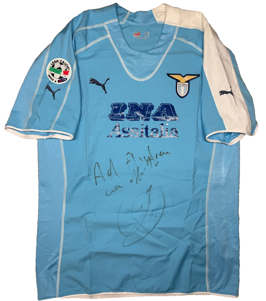 maglia calcio vintage Lazio Di Canio 2005 2006 Puma Serie A *SIGNED*