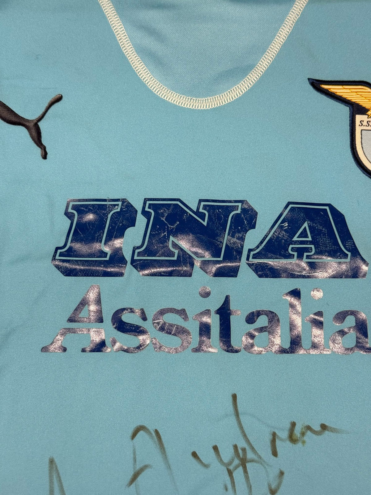 maglia calcio vintage Lazio Di Canio 2005 2006 Puma Serie A *SIGNED*