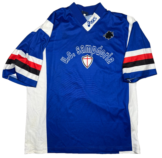 maglia match worn calcio Sampdoria Training 1995 1996 XXL ASICS Home shirt