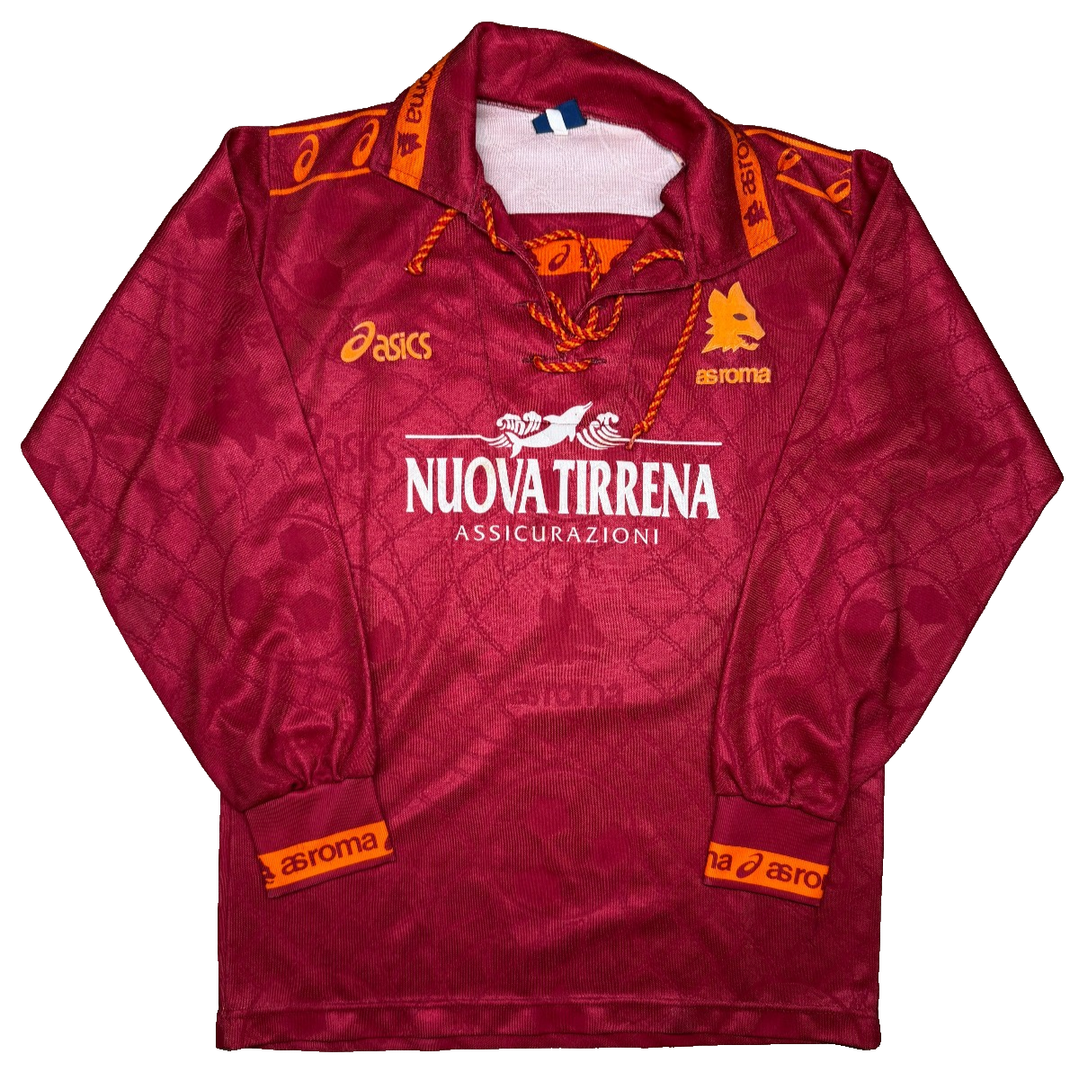 maglia calcio vintage AS Roma GIANNINI #10 Asics 1994 1995 Nuova Tirrena home S
