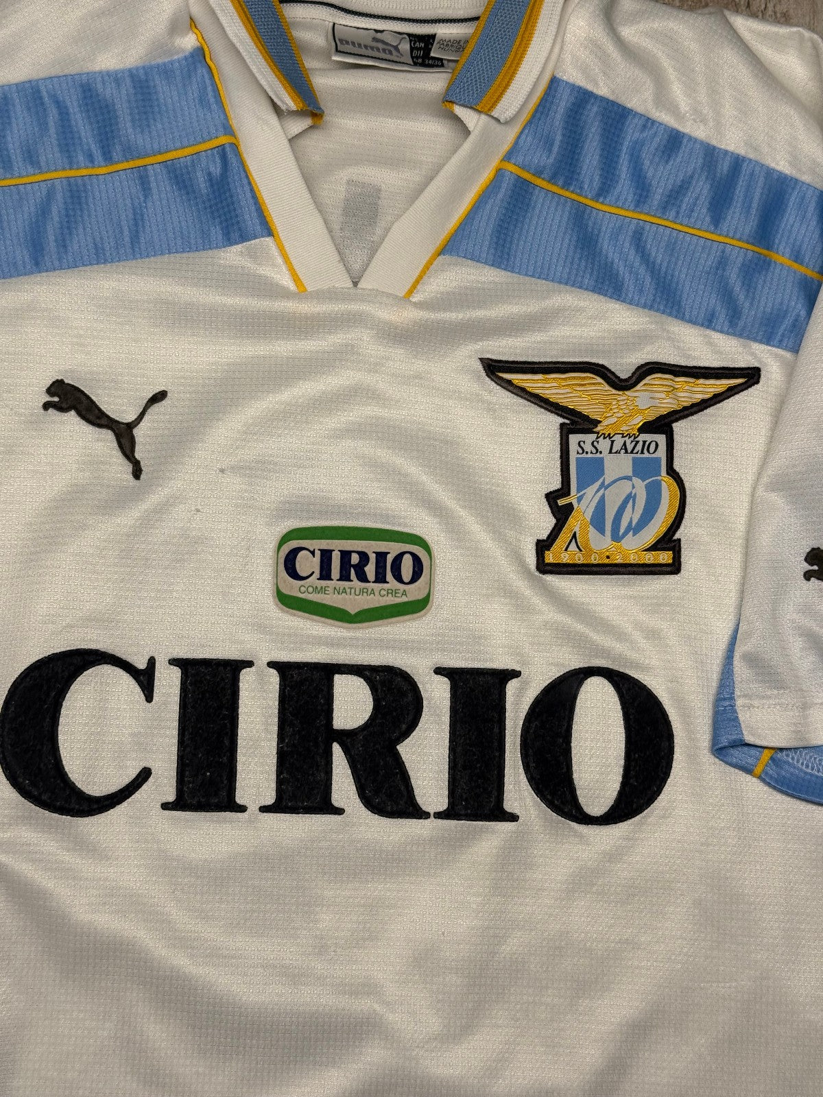 maglia calcio vintage SS Lazio Puma Cirio 1999 2000 Scudetto SALAS s 100 years